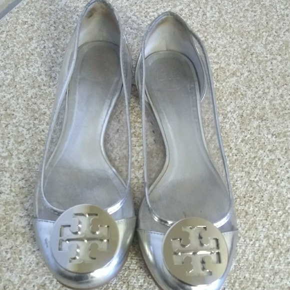 Tory Burch Silver Clear Ballet Flats - Picture 3 of 7